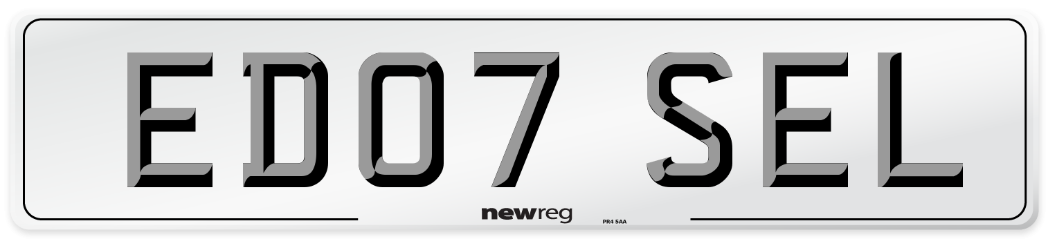 ED07 SEL Number Plate from New Reg